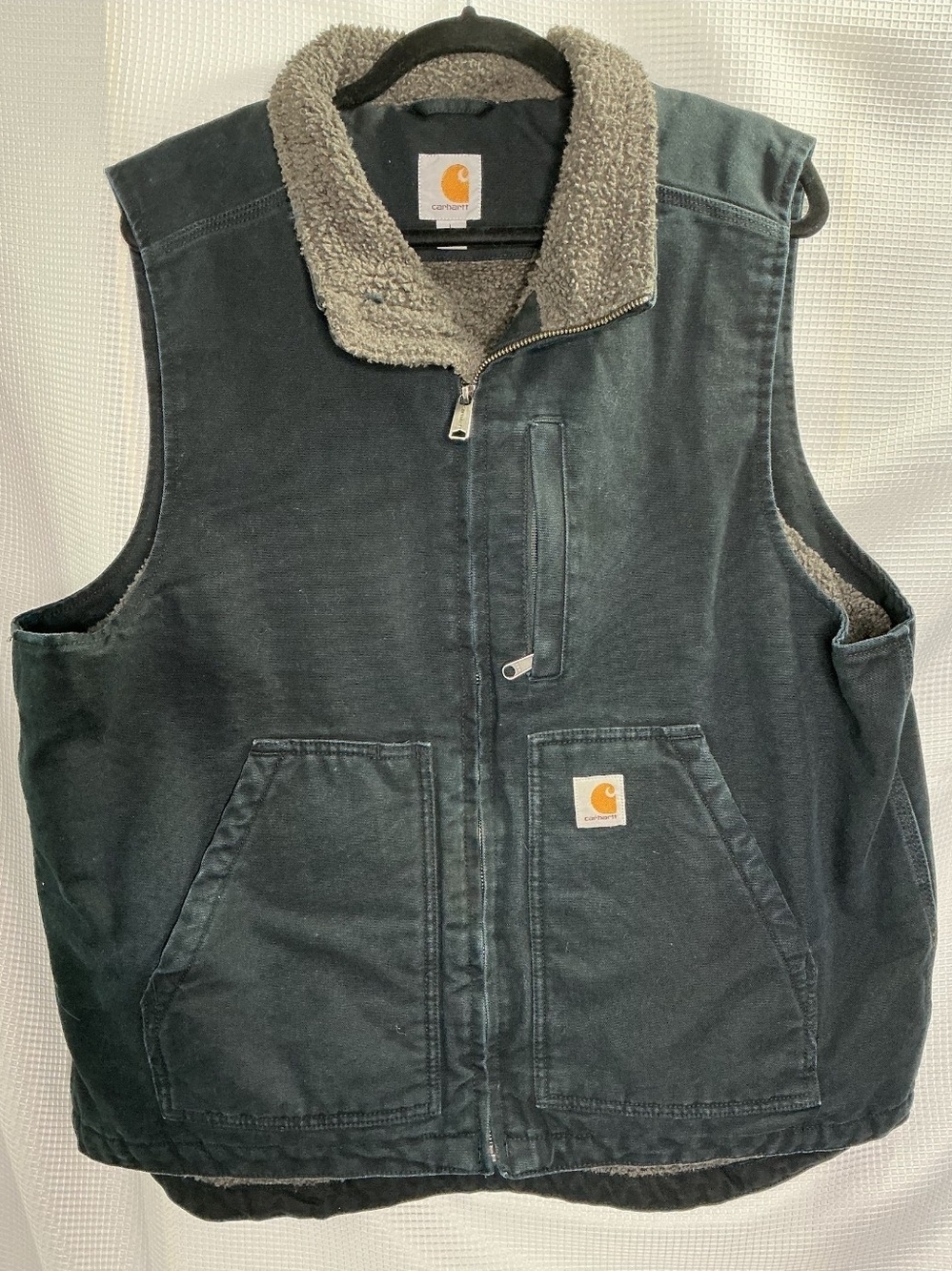 Carhartt Men's Dark Charcoal Sherpa-Lined Work Vest